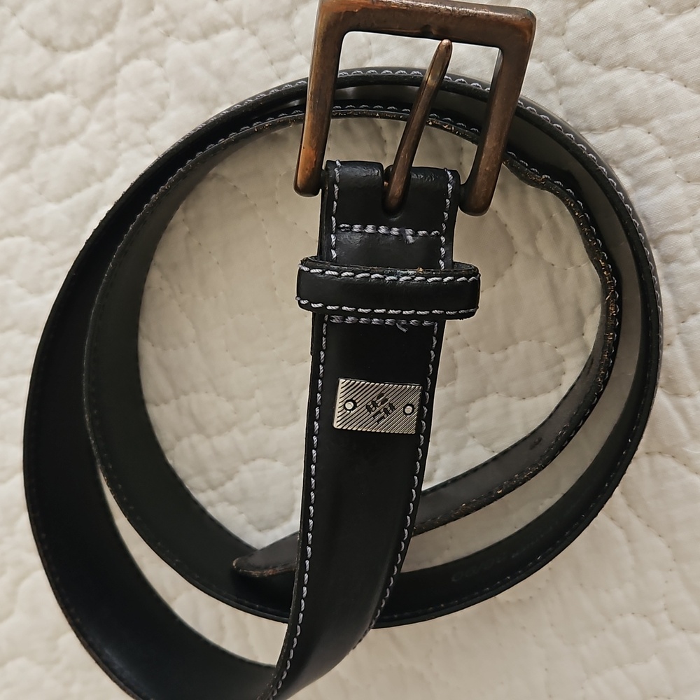 π₯HPπ₯Columbia Men's Vintage Black Leather Belt Size 36 - Picture 9 of 10